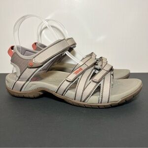 Womens TEVA Tirra Simply Taupe Adjustable Straps Hiking Sandals / Size 8